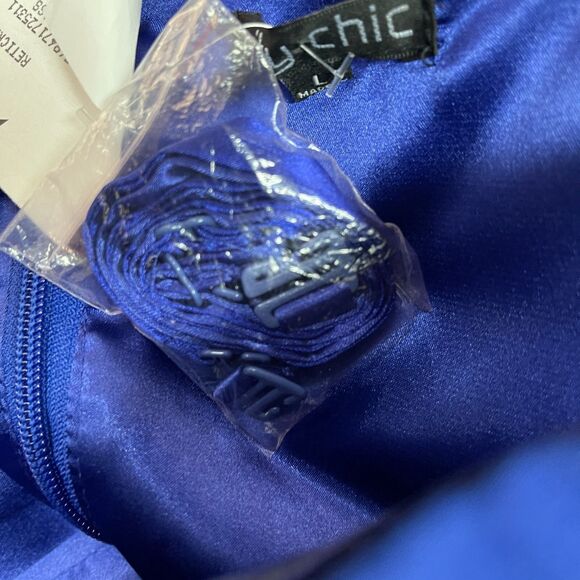 City Chic Women's Dress Size L 20 Blue Strapless Spaghetti Straps NWOT - Picture 9 of 11